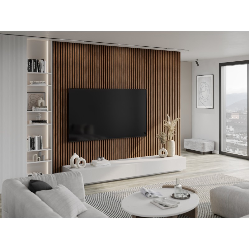 Mexen Lam-F Wandlamellen Akustik 275 x 30 cm, Filz 8 mm, technisches Furnier, Rubin Mahagoni - S105-275307-3015-013