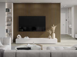 Mexen Lam-F akustische Wandpaneele 275 x 30 cm, Filz 8 mm, technisches Furnier, Goldene Teak - S105-275307-3015-014
