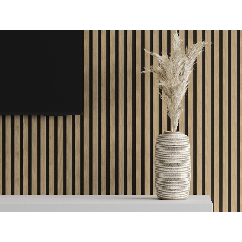 Mexen Lam-F Akustikwandpaneele 275 x 30 cm, Filz 8 mm, Technisches Furnier, Leinen Nussbaum - S105-275307-3015-015