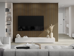 Mexen Lam-F akustische Wandpaneele 275 x 30 cm, Filz 8 mm, technisches Furnier, Natürliche Walnuss - S105-275307-3015-016