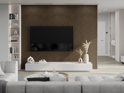 Mexen Lam-F akustische Wandpaneele 275 x 30 cm, Filz 8 mm, technisches Furnier, Kakaonuss - S105-275307-3015-018