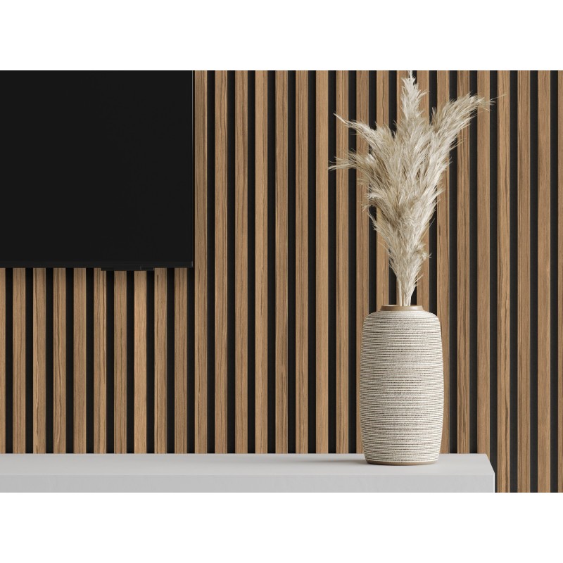 Mexen Lam-F Akustikwandpaneele 275 x 30 cm, 8 mm Filz, technisches Furnier, Helles Nussbaum - S105-275307-3015-017