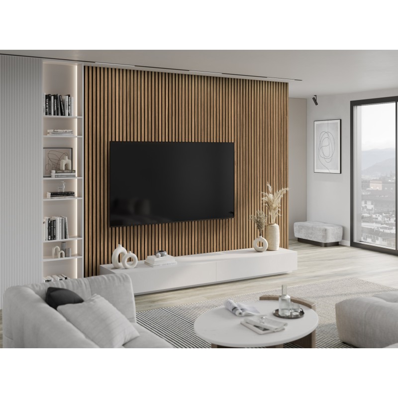 Mexen Lam-F Akustikwandpaneele 275 x 30 cm, 8 mm Filz, technisches Furnier, Helles Nussbaum - S105-275307-3015-017