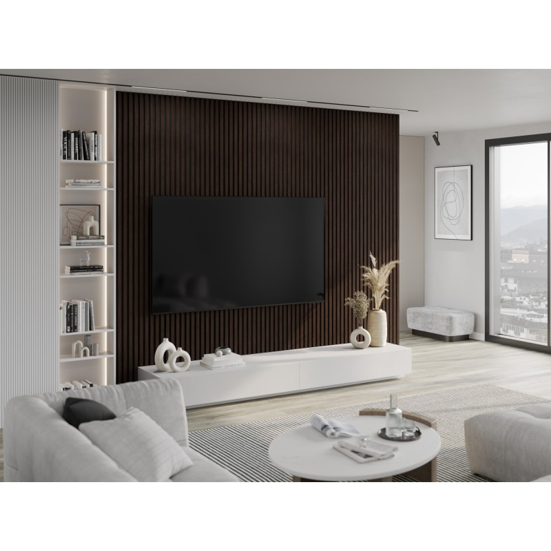 Mexen Lam-F Wandpaneele Akustik 275 x 30 cm, Filz 8 mm, technisches Furnier, Ebenholz Braun - S105-275307-3015-022