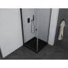 Mexen Pretoria Duschkabine 100 x 100 cm, transparent, schwarz + Flat Duschwanne, schwarz - 852-100-100-70-00-4070B