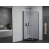 Mexen Pretoria Duschkabine 100 x 100 cm, transparent, schwarz + Flat Duschwanne, schwarz - 852-100-100-70-00-4070B