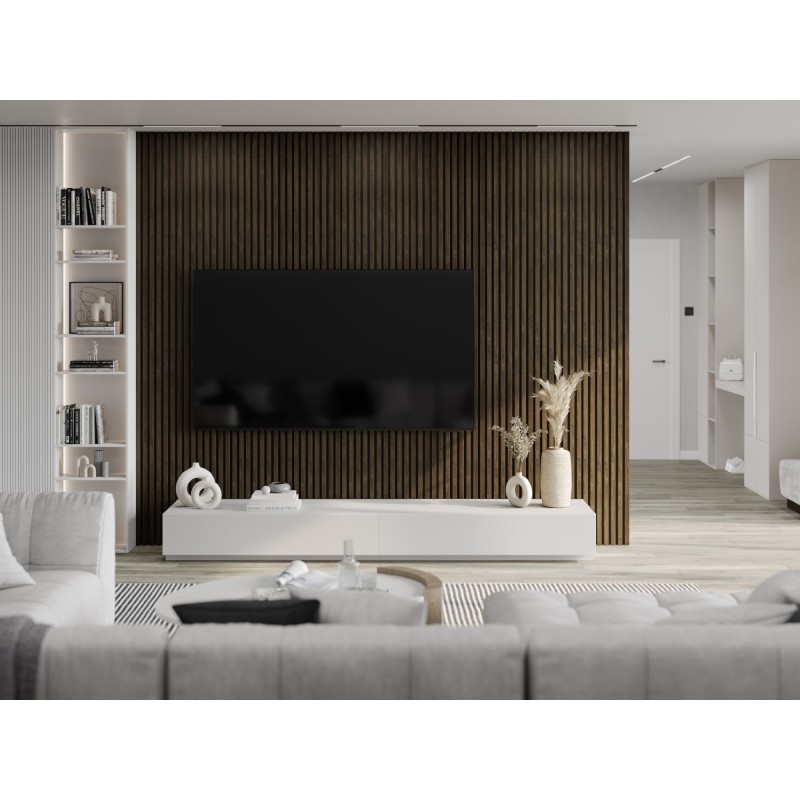 Mexen Lam-F akustische Wandpaneele 275 x 31,5 cm, Filz 6 mm, Espresso Eiche - S105-275317-2812-065