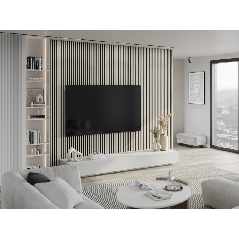 Mexen Lam-F Akustische Wandpaneele 275 x 31,5 cm, Filz 6 mm, Leinen Grau - S105-275317-2812-068