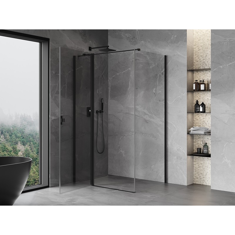 Mexen Mist T Duschkabine schwenkbar 95 x 90 cm, transparent, schwarz - 8A4T-095-090-70-00