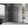 Mexen Mist T Duschkabine schwenkbar 100 x 100 cm, transparent, schwarz - 8A4T-100-100-70-00