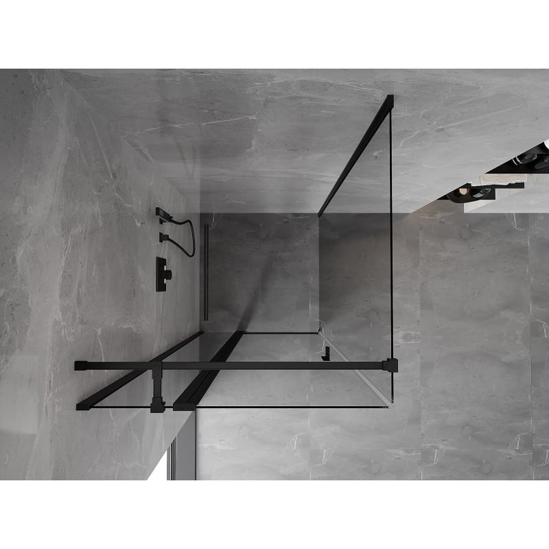 Mexen Mist T Duschkabine schwenkbar 100 x 100 cm, transparent, schwarz - 8A4T-100-100-70-00