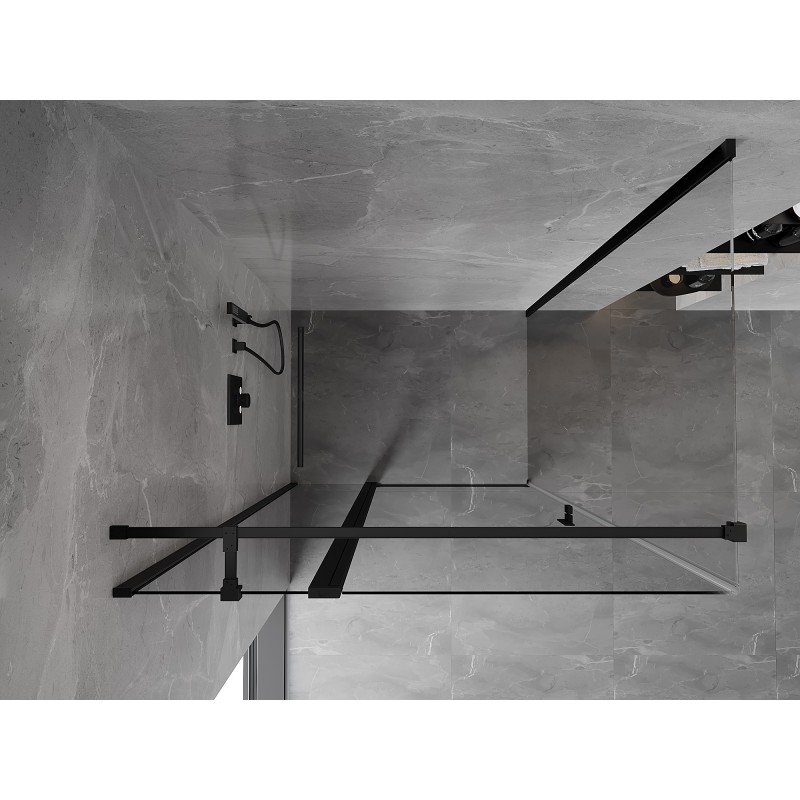 Mexen Mist T Duschkabine schwenkbar 70 x 110 cm, transparent, schwarz - 8A4T-070-110-70-00