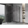 Mexen Mist T Duschkabine Pendeltür links 95 x 70 cm, schwarzer Rahmen, schwarz - 8A4T-095-070-70-70-L