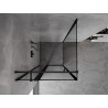 Mexen Mist T Duschkabine Schwenkbar Links 80 x 80 cm, Schwarzer Rahmen, Schwarz - 8A4T-080-080-70-70-L