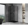 Mexen Mist T Duschkabine schwenkbar links 85 x 85 cm, schwarzer Rahmen, schwarz - 8A4T-085-085-70-70-L