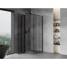 Mexen Mist T Duschkabine schwenkbar links 90 x 90 cm, schwarzer Rahmen, schwarz - 8A4T-090-090-70-70-L
