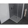 Mexen Pretoria Duschkabine, schwenkbar 70 x 120 cm, Graphit, Chrom + Duschwanne Flat - 852-070-120-01-40-4010