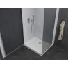 Mexen Pretoria Duschkabine, schwenkbar 80 x 70 cm, Graphit, Chrom + Duschwanne Flat - 852-080-070-01-40-4010