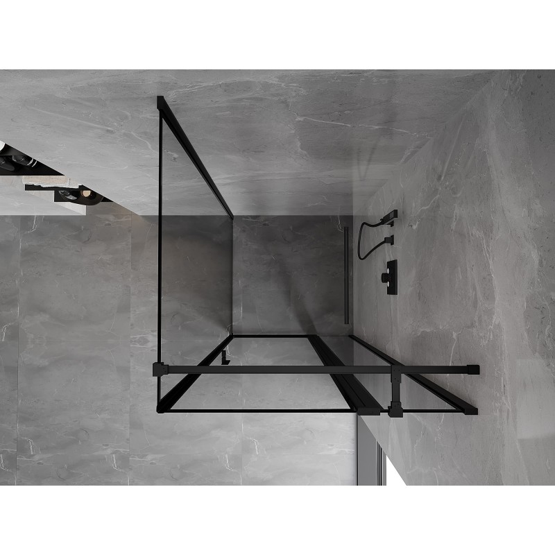 Mexen Mist T Duschkabine rechts schwenkbar 85 x 85 cm, schwarzer Rahmen, schwarz - 8A4T-085-085-70-70-P