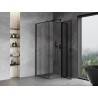 Mexen Mist T Duschkabine, Pendeltür rechts 100 x 100 cm, schwarzer Rahmen, schwarz - 8A4T-100-100-70-70-P