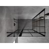 Mexen Mist T Duschkabine, links öffnend, 115 x 70 cm, schwarzes Gitter, schwarz - 8A4T-115-070-70-77-L