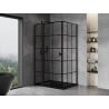 Mexen Mist T Duschkabine schwenkbar links 120 x 75 cm, schwarzes Gitter, schwarz - 8A4T-120-075-70-77-L
