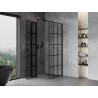 Mexen Mist T Duschkabine schwenkbar links 90 x 90 cm, schwarzes Gitter, schwarz - 8A4T-090-090-70-77-L
