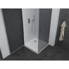 Mexen Pretoria Duschkabine Schwenkbar 90 x 90 cm, Graphit, Chrom + Duschwanne Flat - 852-090-090-01-40-4010