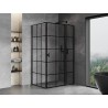 Mexen Mist T Duschkabine, rechts öffnend 100 x 85 cm, schwarzes Gitter, schwarz - 8A4T-100-085-70-77-P