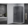 Mexen Pretoria Duschkabine schwenkbar 90 x 120 cm, Graphit, Chrom + Flat Duschwanne - 852-090-120-01-40-4010