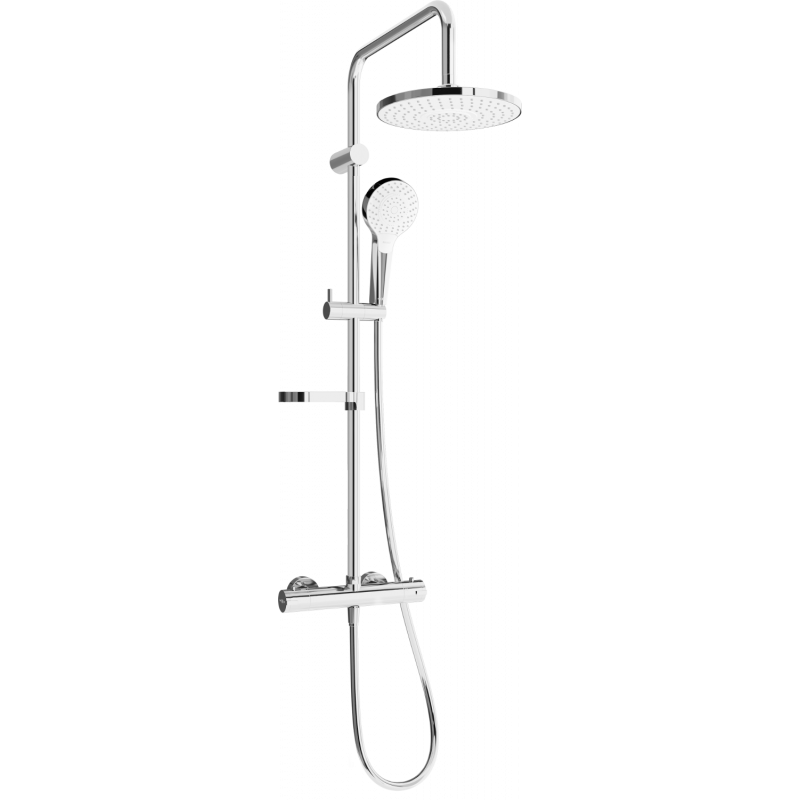 Mexen KX05 Unterputz-Duschset mit Regenduschkopf und Thermostatarmatur, Chrom/Weiß - 771500591-00