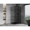 Mexen Mist T Duschkabine, rechts öffnend, 100 x 100 cm, schwarzes Gitter, schwarz - 8A4T-100-100-70-77-P