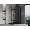 Mexen Mist T Duschkabine schwenkbar rechts 80 x 110 cm, schwarzes Gitter, schwarz - 8A4T-080-110-70-77-P