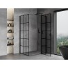 Mexen Mist T Duschkabine rechts öffnend 75 x 120 cm, schwarzes Gitter, schwarz - 8A4T-075-120-70-77-P