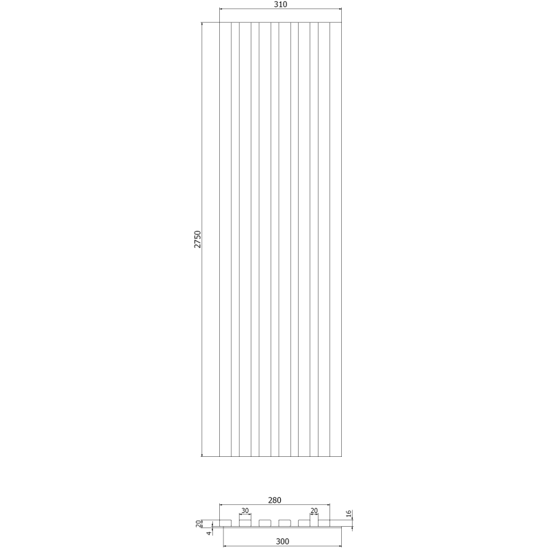 Mexen Lam-B Probe von Wandlamellen, HDF-Platte 4 mm, technisches Furnier, Eiche Heritage - S100-008-S