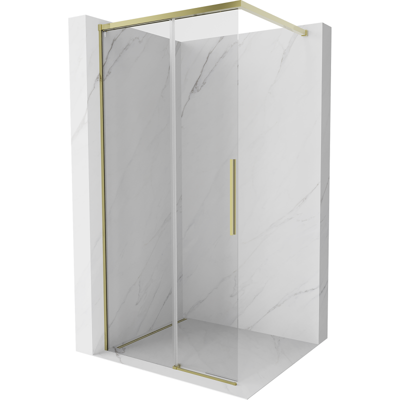 Mexen Rox Duschwand Walk-in 115 x 200 cm, transparent 8 mm, Gold - 8C2-115-003-50-00