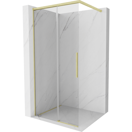 Mexen Rox Walk-in Duschwand 85 x 200 cm, transparent 8 mm, gebürstetes Gold - 8C2-085-003-55-00