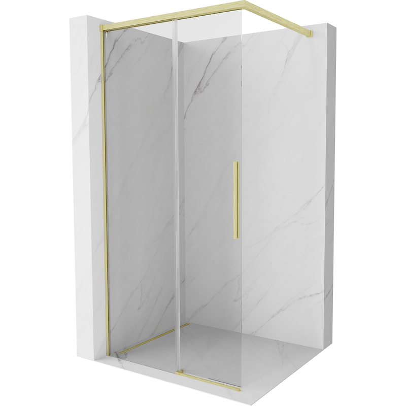 Mexen Rox Duschwand Walk-in 90 x 200 cm, transparent 8 mm, gold gebürstet - 8C2-090-003-55-00