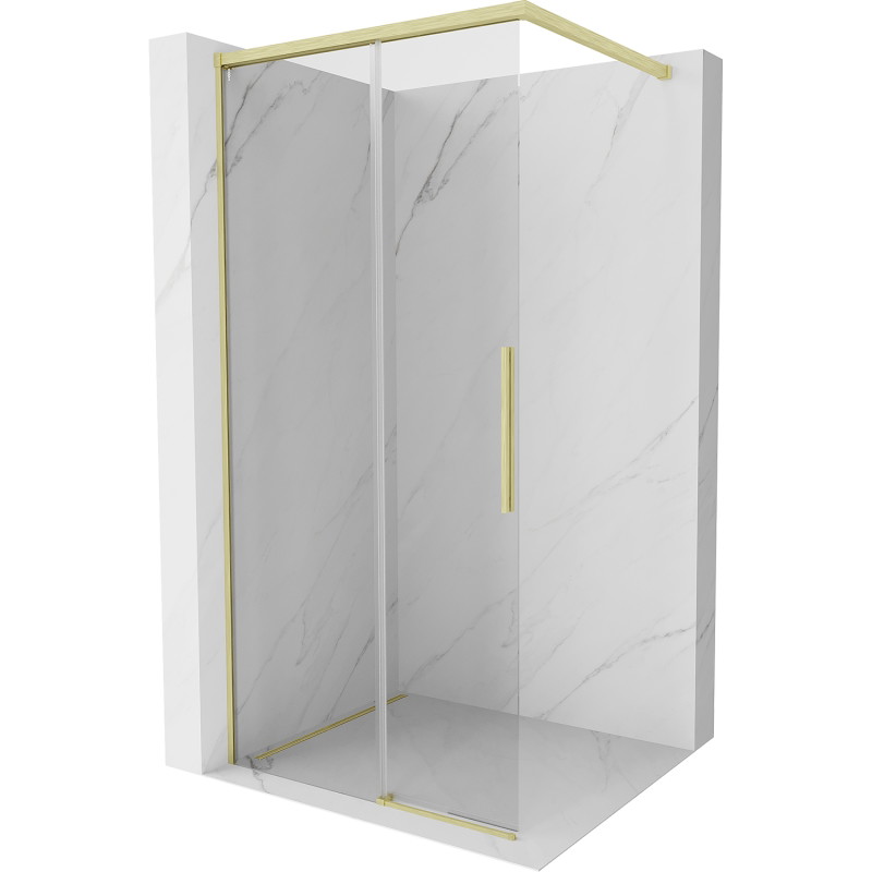 Mexen Rox Walk-In Duschwand 95 x 200 cm, transparent 8 mm, gebürstetes Gold - 8C2-095-003-55-00