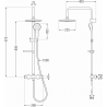 Mexen KX05 Aufputz-Duschset mit Regenduschkopf und Thermostatarmatur, gold/weiß - 771500591-50