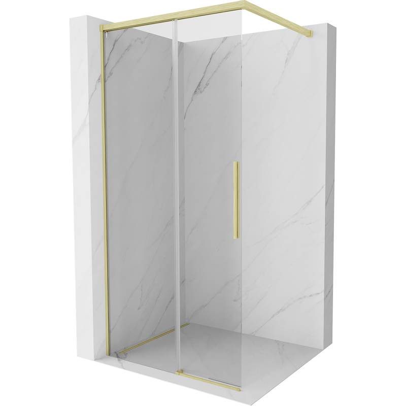 Mexen Rox Duschwand Walk-in 110 x 200 cm, transparent 8 mm, gold gebürstet - 8C2-110-003-55-00