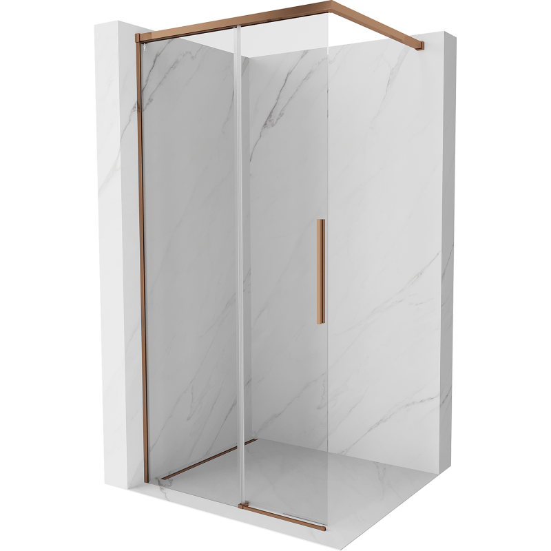 Mexen Rox Duschwand Walk-in 80 x 200 cm, transparent 8 mm, Roségold - 8C2-080-003-60-00
