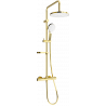 Mexen KX05 Aufputz-Duschset mit Regenduschkopf und Thermostatarmatur, gold/weiß - 771500591-50