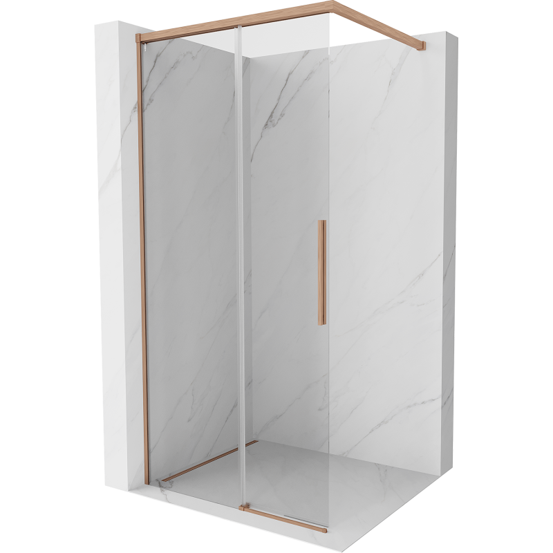 Mexen Rox Duschwand Walk-in 80 x 200 cm, transparent 8 mm, gebürstetes Kupfer - 8C2-080-003-65-00