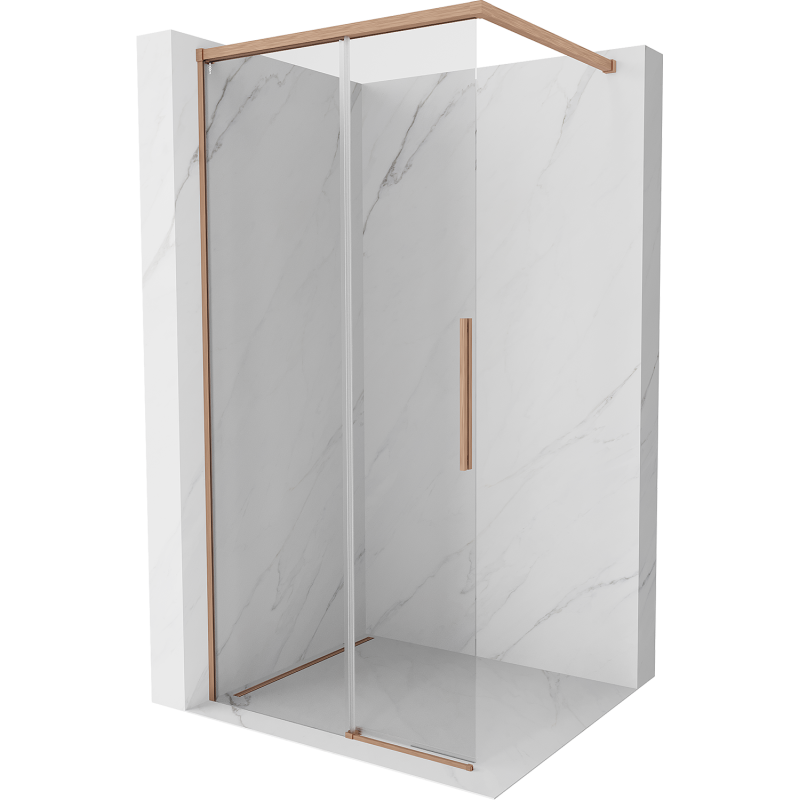 Mexen Rox Duschwand Walk-in 120 x 200 cm, transparent 8 mm, gebürstetes Kupfer - 8C2-120-003-65-00