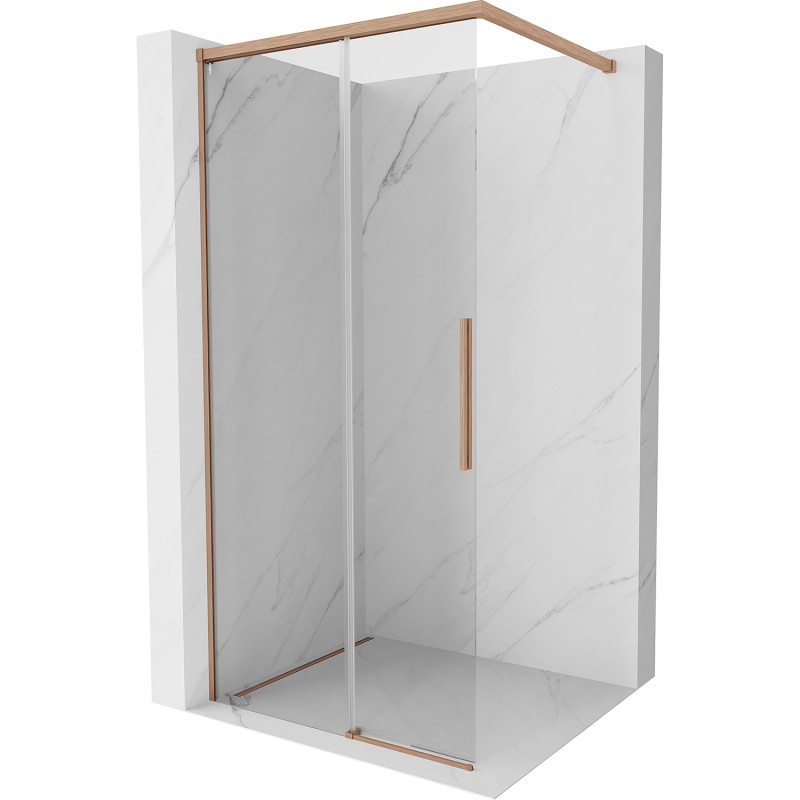 Mexen Rox Walk-In-Duschwand 120 x 200 cm, transparent 8 mm, gebürstetes Kupfer - 8C2-120-003-65-00