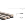 Mexen Lam-B Probe der Wandlamellen, HDF-Platte 4 mm, Grau Matt - S100-052-S