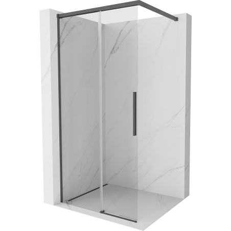 Mexen Rox Duschwand Walk-in 75 x 200 cm, transparent 8 mm, gun grey gebürstet - 8C2-075-003-66-00