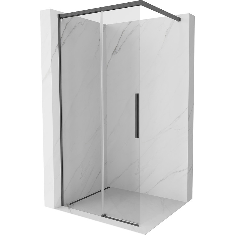 Mexen Rox Duschwand Walk-in 120 x 200 cm, transparent 8 mm, gebürstetes Gewehrgrau - 8C2-120-003-66-00