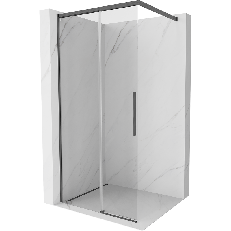 Mexen Rox Duschwand Walk-in 120 x 200 cm, transparent 8 mm, gebürstetes Kanonengrau - 8C2-120-003-66-00